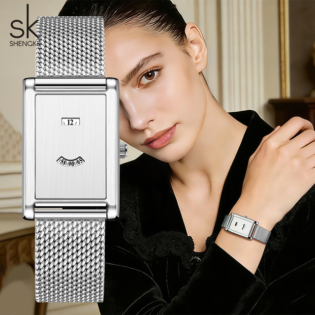Luxury Square Quartz Watch Japan PC21 Movement Vintage Alloy Wristwatch for Men Business Minimalist Rectangular Watch