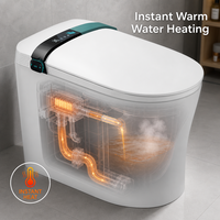 Toilette intelligente avec buse autonettoyante automatique, capteur de pied, chasse d'eau par jet siphonique, distributeur de mousse et télécommande