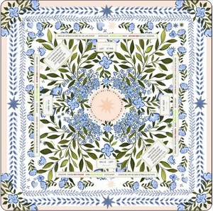 Alas Mahjong Neoprena Mewah 31.5x31.5 Tebal Bermotif Bunga Hydrangea Permukaan Halus Luna untuk Mahjong Amerika - Product Image 5