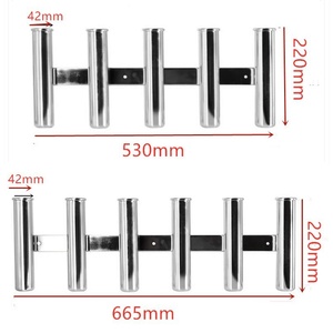 Usine directe en acier inoxydable 2-8 Tubes <span class=keywords><strong>support</strong></span> de <span class=keywords><strong>canne</strong></span> à pêche pour bateau Marine Kayak Yacht matériel marin - Product Image 2