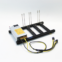 DIY 1/2/3/4 Braket Kartu Grafis Bingkai Terbuka Basis Aluminium GPU Dukungan Eksternal Dapat Disesuaikan SLI ATX Power Stand Hitam