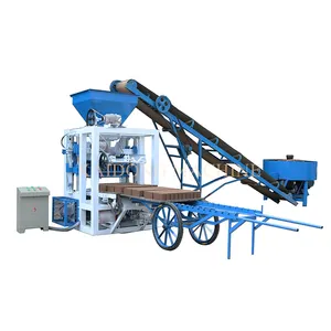 Business ideas with small investment QT4-24 semi automatic cement hollow block making machines with free molds
