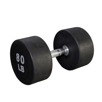 Haltères commerciaux en caoutchouc pour musculation, poids libres pour salle de sport à domicile, de 5 à 100 lb, haltères ronds