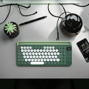 Keyboard kantor nirkabel BT 2.4G, desain membran antarmuka USB Mini dengan pegangan untuk Laptop Desktop gaya kantor - Product Image 1