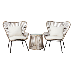 Nordic Minimalist Durable Rattan Three-Piece <b>Garden</b> <b>Set</b> Outdoor Furniture for Balcony or Indoor -Use - Product Image 1