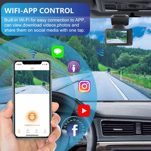 Caméra de tableau de bord Wifi Ultra Hd 4k, 2.45 p <span class=keywords><strong>60fps</strong></span>, Adas Dvr avec caméra arrière 2160p, Vision nocturne, Gps, double objectif, 1080 pouces - Product Image 5