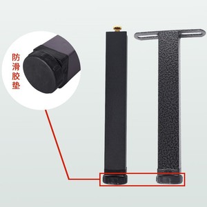 Pieds réglables Boxuanya pour cadre à lattes, en acier laminé à froid noir avec patins en caoutchouc antidérapants pour cadre de lit souple - Product Image 1
