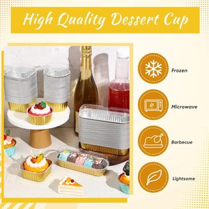 Pack High Quality Smooth Wall Rectangular Aluminum <b>Foil</b> <b>Container</b> Rectangular Baking Tin for Cake and Dessert - Product Image 5