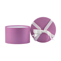 Boîte ronde de cadeau de luxe de fleurs de rose pour l'emballage d'arrangements de bouquets