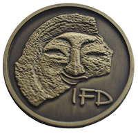 Pièces de monnaie rondes en laiton gravées en relief, gravure de tête IFD, pièces de monnaie personnalisées en fonte, estampage de pièces de monnaie en métal