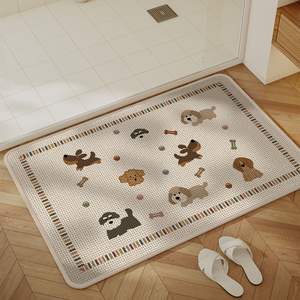 Tappetino da Bagno Antiscivolo con Design Bassotto, Assorbente e ad Asciugatura Rapida, Resistente alle <span class=keywords><strong>Macchie</strong></span> in Lino - Product Image 3