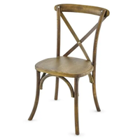Chaise X de bistrot en bois massif de hêtre blanc empilable de haute qualité pour l'extérieur, idéale pour la location et les mariages
