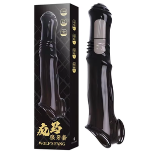 เครื่องสั่นสำหรับผู้ใหญ่เครื่องนวดเซ็กซ์ทอยสำหรับผู้ชายถุงยางอนามัยม้ายืดแขนขยายอวัยวะเพศชายใช้ซ้ำได้ - Product Image 1