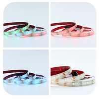 Bande lumineuse LED RGBIC 5V Ws2812B, 30 LED/m, PCB en cuivre, télécommande, intensité réglable, ruban auto-adhésif, rétroéclairage TV/PC