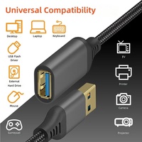 Câble d'extension USB 3.0 en nylon tressé IDEAL, 1m/2m/3m, longueur personnalisable, mâle vers femelle, charge rapide 5A, transfert de données 5 Gbps