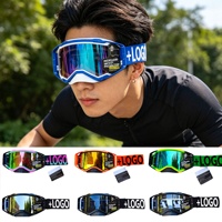 Lunettes de motocross avec logo personnalisé, lunettes de moto tout-terrain, lunettes de moto anti-vent et anti-UV, lunettes de course MX