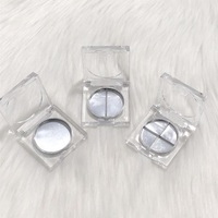 Récipient cosmétique carré cristal poudre transparente Compact 40mm PS boîte en plastique pour rouge à lèvres fard à joues étui Palette de fard à paupières