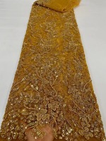 5 yards cristal paillettes luxe broderie perles mariage Tulle à la main perlé mariée dentelle tissu pour robes