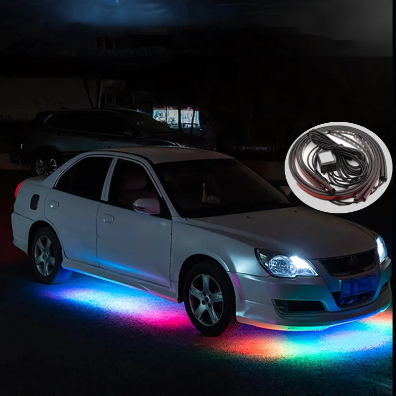 Luzes do carro para o chassi rgb 5050, controle inteligente, atmosfera decorativa, tira de led
