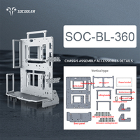 Socooler Internet Cafes SOC-BL-360 Hot Sale Silver MicroATX Mid Tower Aluminum Alloy Gaming Computer Case Side Panel Window