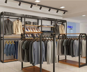 Conception de magasin de vêtements, présentoir de vêtements personnalisé haut de gamme, armoires de présentation pour vêtements d'affaires pour hommes - Product Image 3