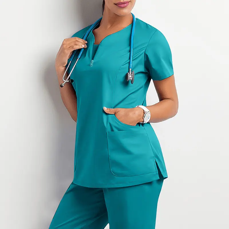 Wholesale Polyester Rayon Spandex hospital doctor uniforms scrubs pharmacy medical doctor nurse women custom logo scrubs suits