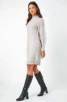 Robe pull en coton 100 % pour femme, personnalisable, coupe ample, pour printemps-automne, longueur mini, manches longues, tricot torsadé épais, vente en gros