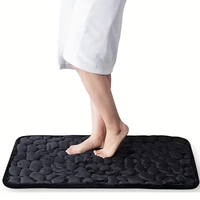 Tapis de bain en mousse à mémoire de forme FIGOO, tapis de salle de bain en forme de pavés, super absorbants, lavables en machine