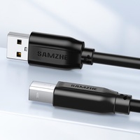 Cable de Impresora USB SAMZHE, Cable de Datos USB 2.0 con Conector Cuadrado, Cable de Sincronización e Impresión USB 2.0 AM a BM para Impresoras HP, Canon y Epson