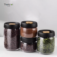 Ensembles de contenants alimentaires en verre sous vide Thankhot en gros, bocaux de conservation hermétiques de qualité alimentaire, organisateur de garde-manger pour grains de café