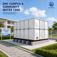 Réservoir d'eau isolé thermiquement en fibre de verre, réservoir de stockage d'eau en panneaux FRP SMC personnalisés pour système HVAC