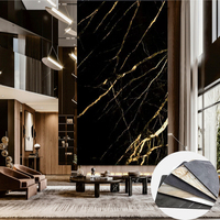 Panneau mural en PVC noir et marbre blanc, imperméable, en charbon de bambou, pour hôtels et villas, par Factory Eco Products