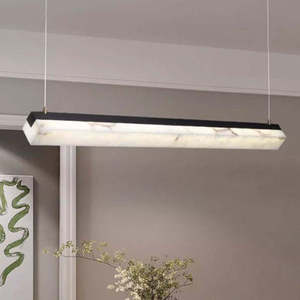 Lámparas Colgantes Lineales de Mármol Minimalistas Modernas para Cocina, Bar y Restaurante BGST, Lámpara Colgante de Alabastro para Mesa de Comedor - Product Image 1