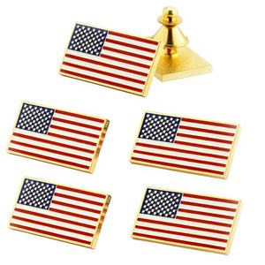 Alfileres de solapa personalizados Bandera americana País nacional Esmalte personalizado Metal Bandera americana Pin de solapa con embrague de tachuela de corbata para la venta - Product Image 1