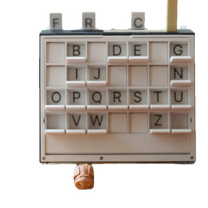 PlayBook'd Hangman Board Game <b>Book</b> Style <b>Educational</b> 2 Players Square Corners Navy Edition - Product Image 4