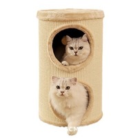 Lit d'arbre à chat de Noël moderne et luxueux en peluche, maisonnette pour chat d'intérieur double couche fermée, griffoir en sisal, structure d'escalade en carton
