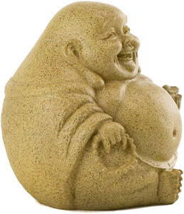 Mini <strong>Happy</strong> Buddha Laughing Statue Hand Painted Essence of Joy Big <strong>Belly</strong> Buddha in Sandstone Finish - 3.25Inch Collectible - Product Image 3