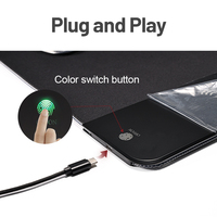 Tapis de souris de jeu RGB à charge sans fil, tapis de souris extra large, base en caoutchouc antidérapante, tapis de clavier d'ordinateur pour la maison et le bureau