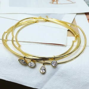 Collier ras du cou de luxe tendance en laiton plaqué or 18 carats avec pendentif en cristal taillé et facetté, bijou pour femme, cadeau - Product Image 5