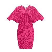 Drop Shipping Pacific Island Casual Beach Ladies Dress Samoan Tapa Tribal Art Design Custom Plus Size Dress Polynesian Clothing