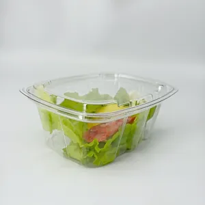 16OZ Einweg-Kunststoff behälter zum Mitnehmen mit durchsichtigen Deckeln Klappbare quadratische Rechteck-Clamshell-Lebensmittel boxen PET-Kuchen-Verpackungs box