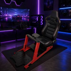 Support de Volant Réglable pour Simulateur de Course Rouge et Noir avec Plateforme de Pédales Universelle pour Logitech <span class=keywords><strong>Fanatec</strong></span> - Product Image 4