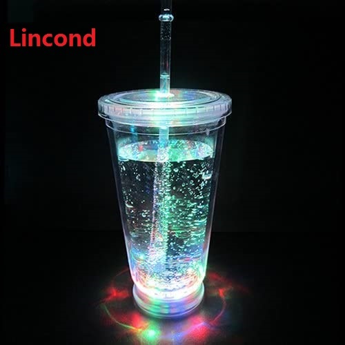 Party Led Color Changing Tumbler Cup With Lids and Straws Cold Drink Plastic Cups