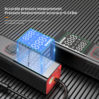 Démarreur de batterie portable 12V 6000mAh avec compresseur d'air 150 PSI et gonfleur de pneus, noir/rouge, pour véhicules