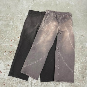 Jeans de Mezclilla Vintage para Hombre, Estilo Cargo, Holgados, de Pierna Recta, con Parches, Lavado Ácido, Desgastados, con Logotipo Personalizado - Product Image 1