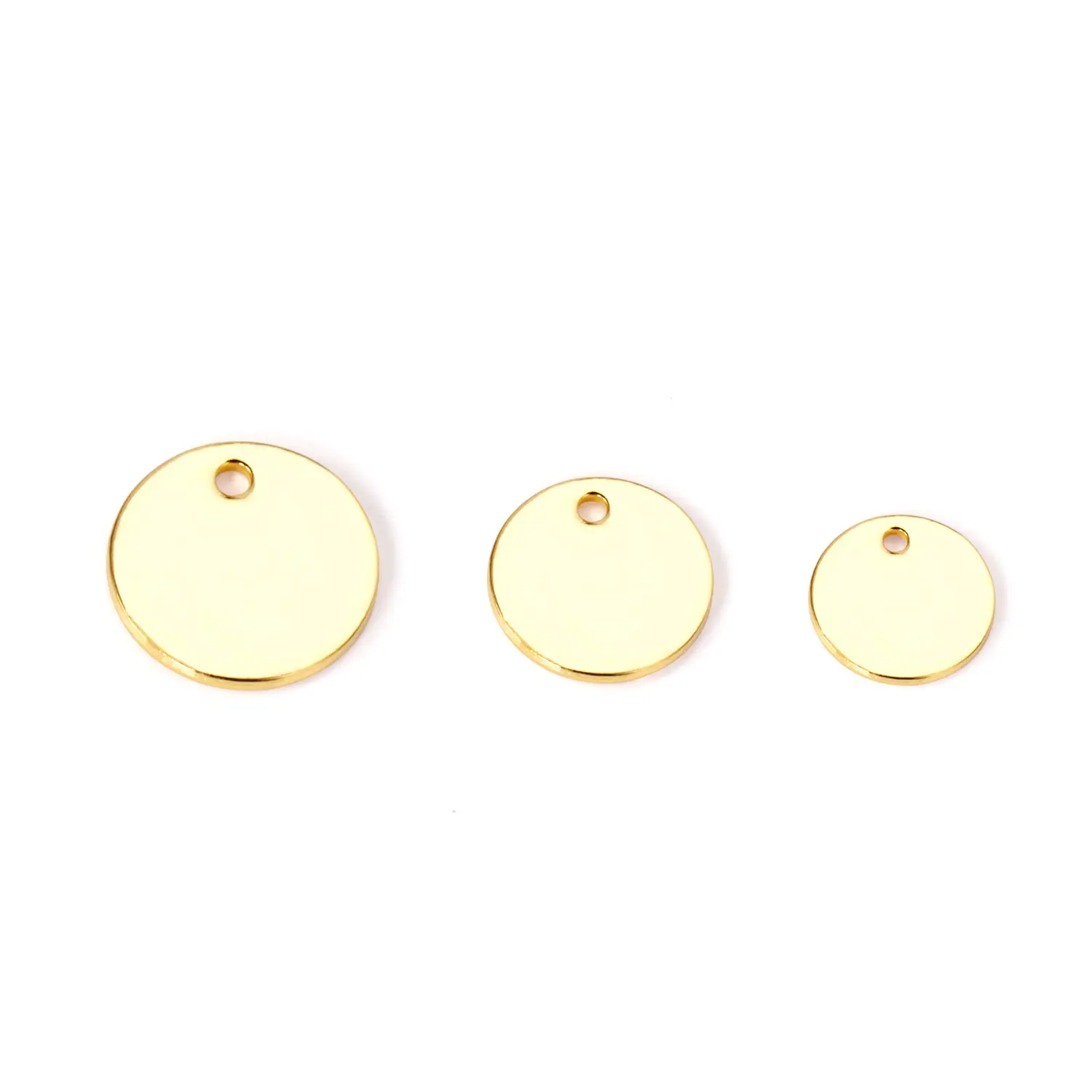 Mix Size Stainless Steel Round Charms Jewelry Spare PartsためDIY Handmade Earring Jewelry Fittings