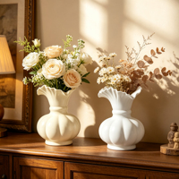 Vases en céramique et porcelaine d'art créatif européen, décoration esthétique pour la maison, la salle à manger, la table, accessoires de décoration de bureau, vase