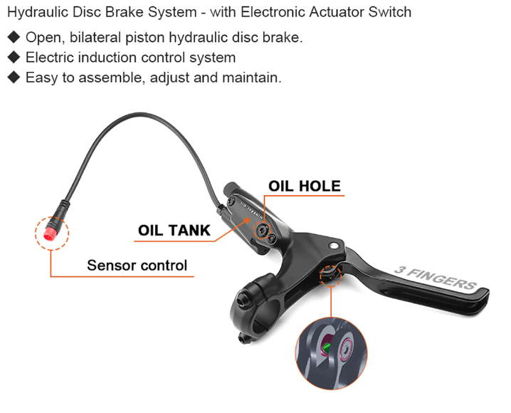 Tektro HD-E3520 Hydraulic Ebike Disc Brake Kit 750W Power