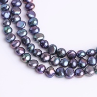 Perles d'eau douce baroques de 6 mm, teintes en noir, qualité AAA, haute brillance, perles cultivées naturelles, perles en vrac, bracelet, collier, DIY
