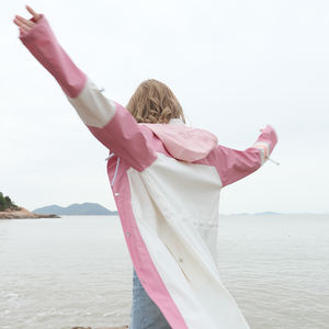 생산 컬러 관찰 친환경 방수 비옷 야외 경량 롱 후드 트렌치 레인 코트 - Product Image 6